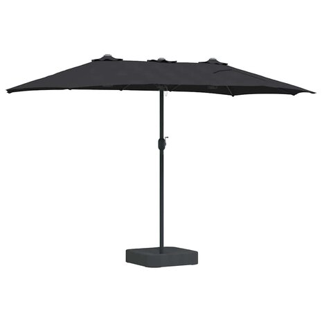 Tuinparasol Zwart 385 x 209 x 244 cm Stof