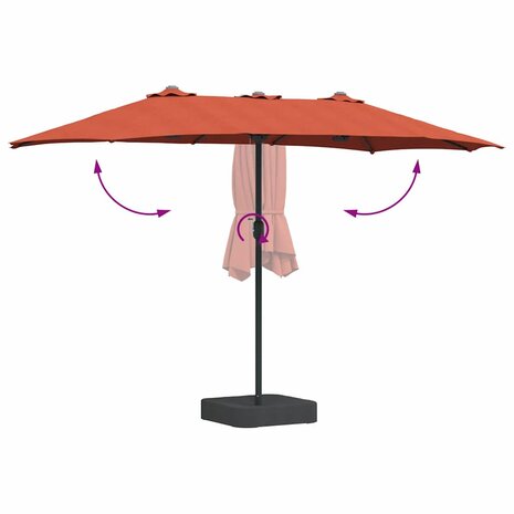 Tuinparasol Terracotta 385 x 209 x 244 cm Stof