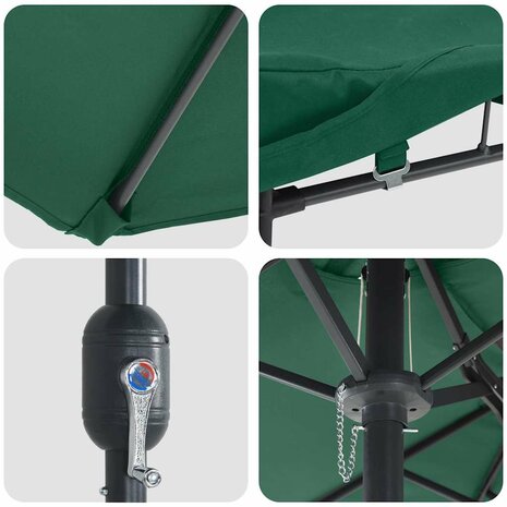 Tuinparasol Groen 385 x 209 x 244 cm Stof
