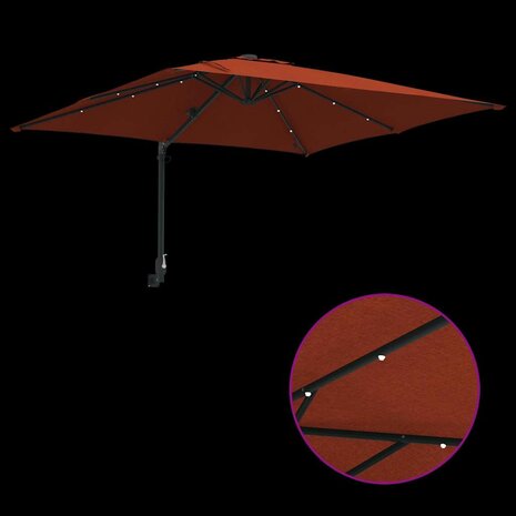 Tuinparasol Terracotta 248.5 x 247.5 x 160 cm Stof
