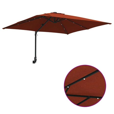 Tuinparasol Terracotta 248.5 x 247.5 x 160 cm Stof