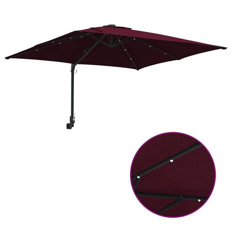 Tuinparasol Bordeauxrood 248.5 x 247.5 x 160 cm Stof