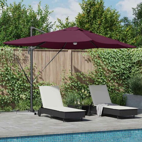 Cantilever Roma parasol Rood en Zwart 352 x 251 x 265 cm