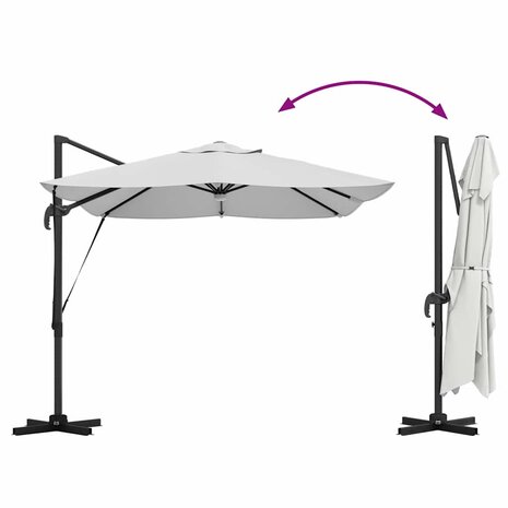 Cantilever Roma parasol Beige en zwart 352 x 251 x 265 cm
