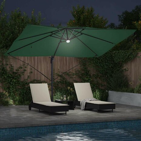Cantilever Roma parasol Groen en Zwart 352 x 251 x 265 cm