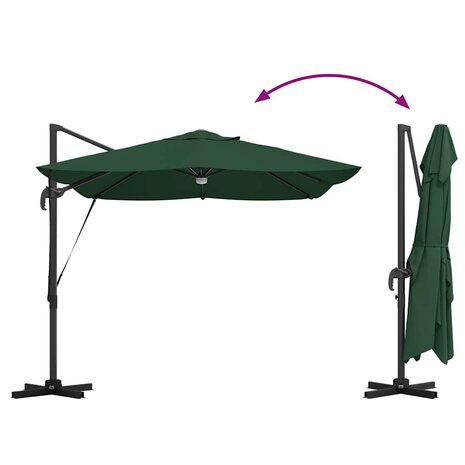 Cantilever Roma parasol Groen en Zwart 352 x 251 x 265 cm