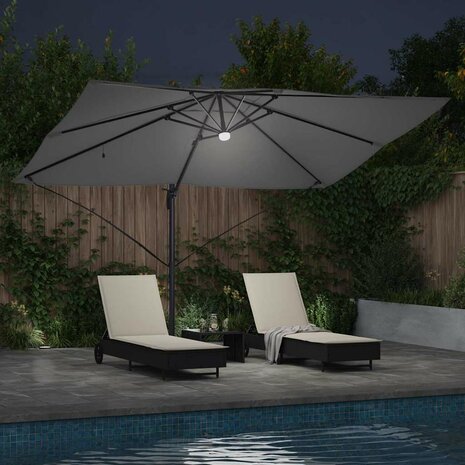 Cantilever Roma parasol Antraciet en Zwart 352 x 251 x 265 cm