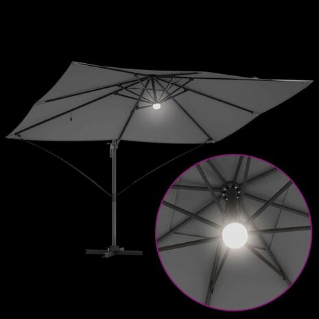 Cantilever Roma parasol Antraciet en Zwart 352 x 251 x 265 cm