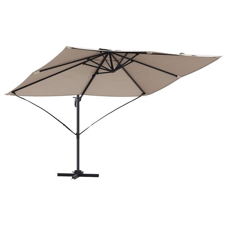 Cantilever Roma parasol Taupe en Zwart 352 x 251 x 260 cm