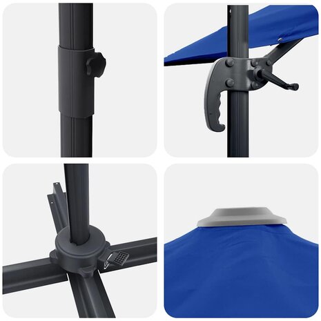 Cantilever Roma parasol Blauw en Zwart 352 x 251 x 260 cm