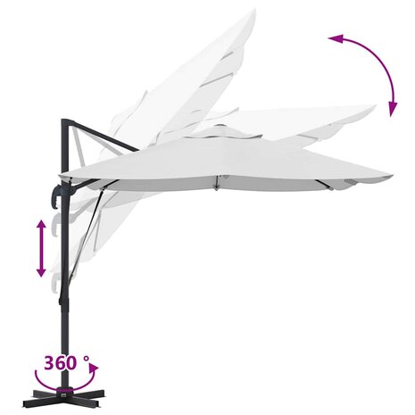 Cantilever Roma parasol Beige en zwart 352 x 251 x 260 cm