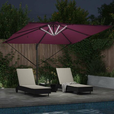 Parasol Bordeauxrood 286 x 285 x 270 cm Aluminium