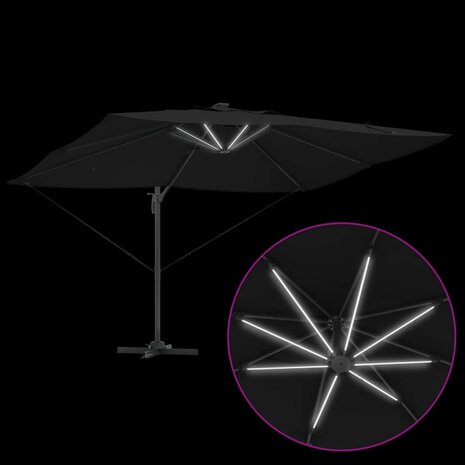 Cantilever Roma parasol Zwart en Zwart 352 x 251 x 265 cm