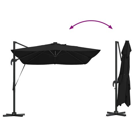 Cantilever Roma parasol Zwart en Zwart 352 x 251 x 265 cm