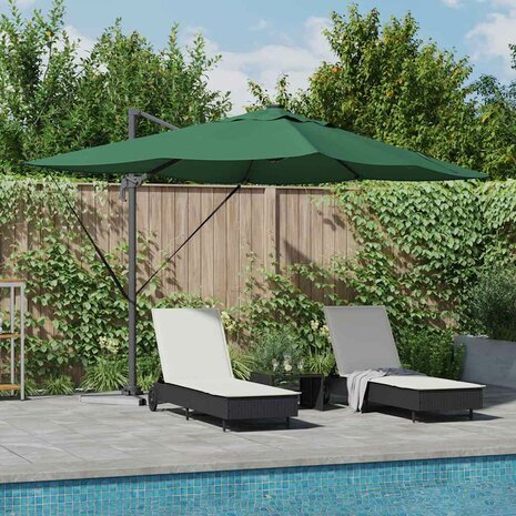 Cantilever Roma parasol Groen en Zwart 352 x 251 x 265 cm