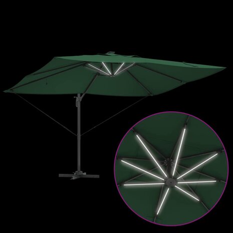 Cantilever Roma parasol Groen en Zwart 352 x 251 x 265 cm