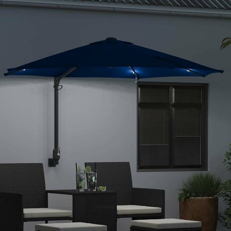 Tuinparasol Blauw en Zwart 248 x 248 x 148 cm