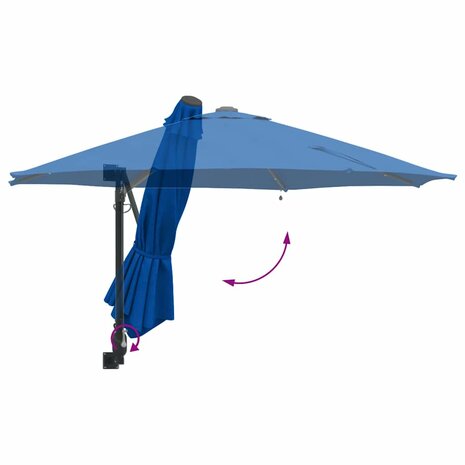 Tuinparasol Blauw en Zwart 248 x 248 x 148 cm