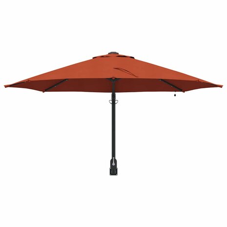 Tuinparasol Rood en Zwart 248 x 248 x 148 cm Polyester en staal