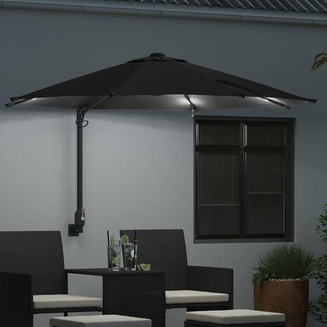 Tuinparasol Zwart en Zwart 248 x 248 x 148 cm