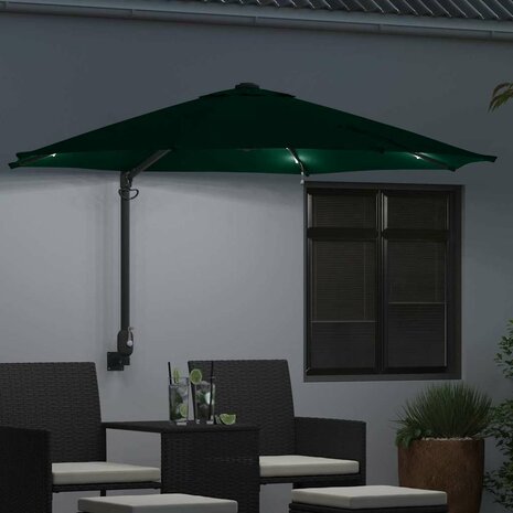 Tuinparasol Groen en Zwart 248 x 248 x 148 cm
