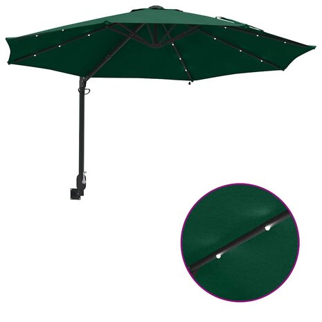 Tuinparasol Groen en Zwart 248 x 248 x 148 cm