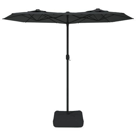 Parasol dubbel dak met LED's 316x145 cm antracietkleurig