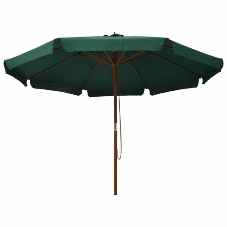 Parasol met houten paal 330 cm groen
