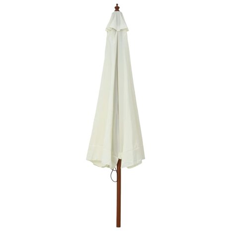 Parasol met houten paal 330 cm zandwit