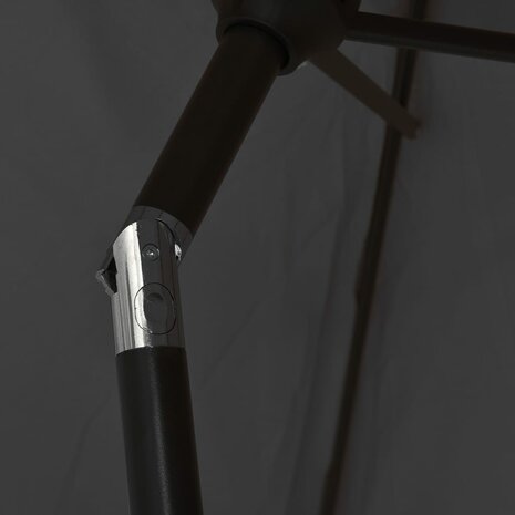 Parasol met LED-verlichting en stalen paal 300 cm zwart