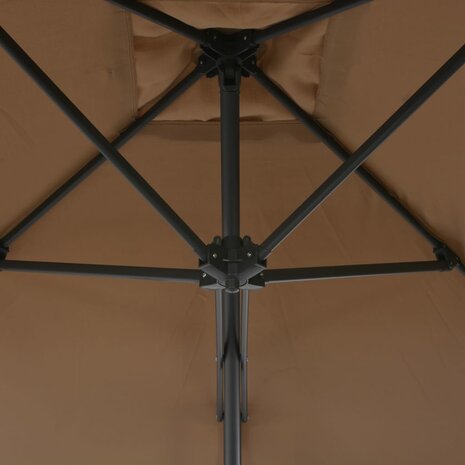 Parasol met stalen paal 250x250 cm taupe