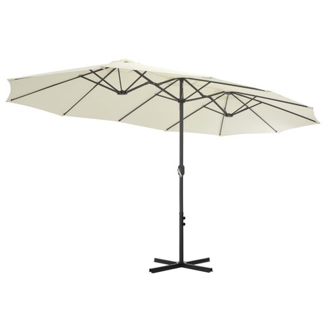 Parasol met aluminium paal 460x270 cm zandkleurig