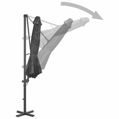 Zweefparasol met aluminium paal 300 cm antracietkleurig