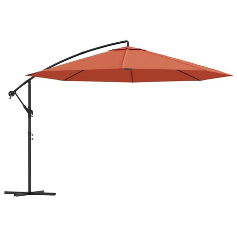 Zweefparasol met aluminium paal 350 cm terracottakleurig