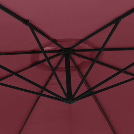 Zweefparasol met aluminium paal 350 cm bordeauxrood