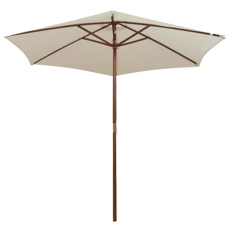 Parasol 270x270 cm houten paal crèmewit