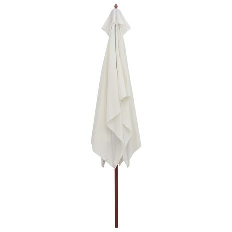 Parasol met houten paal 200x300 cm crèmewit