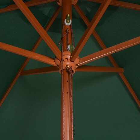 Parasol met houten paal 200x300 cm groen