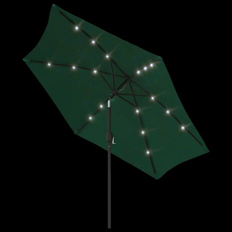 Zweefparasol met LED 3,5 m groen