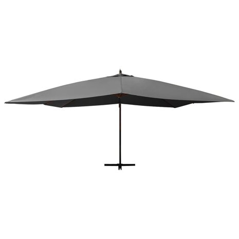 Zweefparasol met houten paal 400x300 cm antracietkleurig
