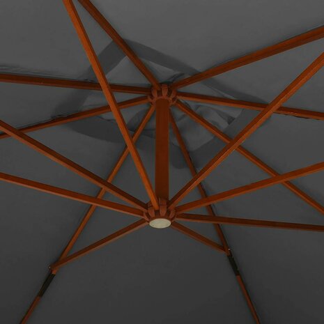 Zweefparasol met houten paal 400x300 cm antracietkleurig