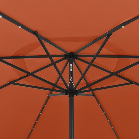 Parasol met LED-verlichting 400 cm terracottakleurig