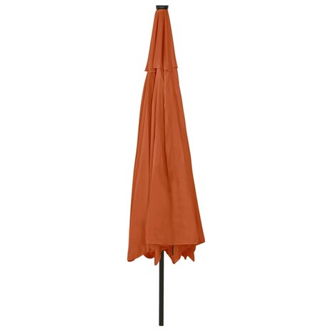 Parasol met LED-verlichting 400 cm terracottakleurig