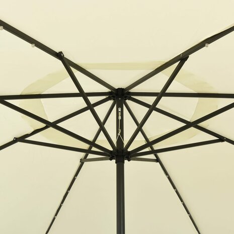 Parasol met LED-verlichting 400 cm zandkleurig