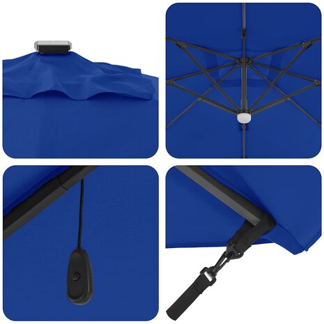 Roma Parasol Blauw 286 x 285 x 270 cm Aluminium en Polyester