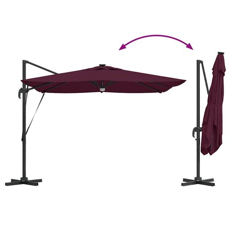 Roma Parasol Rood 286 x 285 x 270 cm Aluminium en Polyester