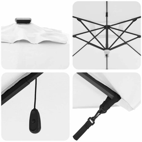 Roma Parasol Beige 286 x 285 x 270 cm Aluminium en Polyester
