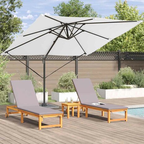 Roma Parasol Beige 286 x 285 x 265 cm Polyester en Aluminium