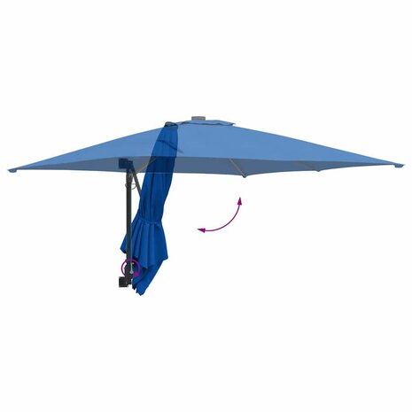 Tuinparasol Blauw en Zwart 248.5 x 247.5 x 160 cm