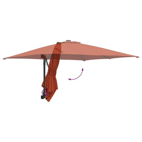 Tuinparasol Rood en Zwart 248.5 x 247.5 x 160 cm
